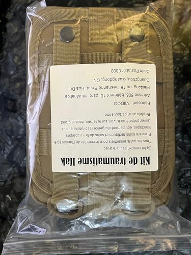 Ifak Trauma Kit, 74 Piece Upgrade Molle Refill Tactical First Aid Supplies - color: Tan