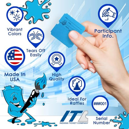Raffle Tickets Roll, Blue, 10,000 Consecutively Numbered - color: C - Blue, size: 10,000
