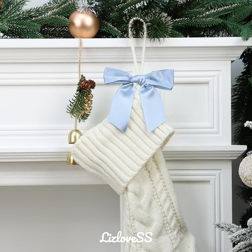 Dusty Blue Satin Ribbon Twist Tie Bows 5 Inch 36 Pack - color: Dusty Blue