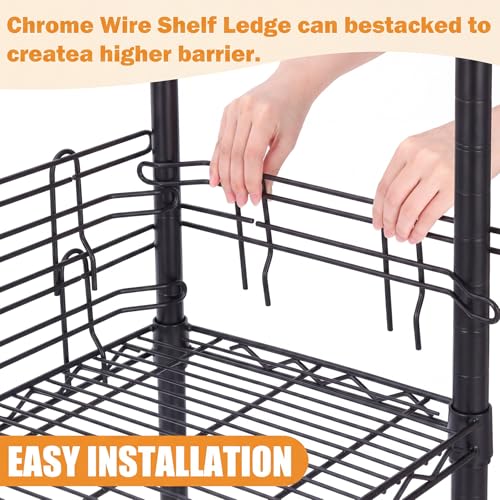 MorningRo 4 Pcs Black Chrome Wire Shelf Ledge, 48" L x 4" H - color: Black, size: 48" L X 4" H