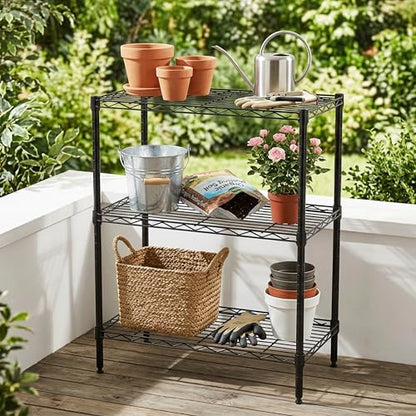 Simple Deluxe Heavy Duty 3-Tier Wire Storage Shelves, 200lbs per Shelf, Adjustable & Rustproof for Kitchen Bathroom Pantry Garage, 23.2" W×13.4" D×30" H