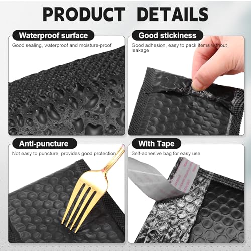 Engrowtic 302 Pcs Card Shipping Set Bubble Mailers, Black, 4.5 x 3.5 Inch - color: Black, size: 4.5 x 3.5 Inch
