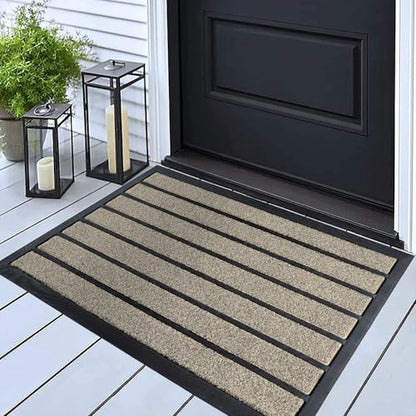 ubdyo Extra Durable Door Mat Outside Entrance (30" x 17", Bright Beige) - color: Bright Beige, size: 30" x 17" (Rectangular)