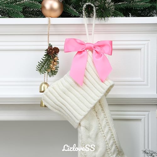 Hot Pink Satin Ribbon Twist Tie Gift Bows 5 Inch 36 Pack - color: Hot Pink