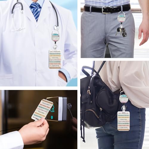 2 Pack Inspirational ID Badge Holder with Clip Badge Reels - color: 2 Pack-inspirational