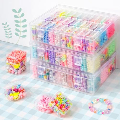 DILIBRA Bead Organizer Box, 31 Pcs Small Bead Organizers and Storage Plastic Cases, Mini Clear Diamond Painting Storage Containers Boxes with Hinged Lid for Jewelry, Bracelet, Seed, DIY Crafts - size: 1 Pack 30 Pcs