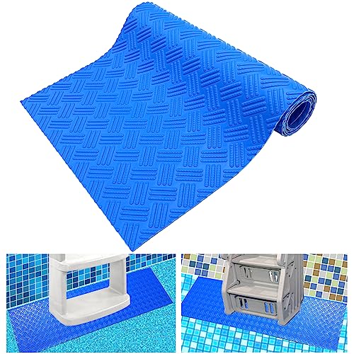 Swimming Pool Ladder Mat - Protective Pool Ladder Pad Step Mat with Non-Slip Texture, Blue Medium Pool Step Mat, 36 inch X 9 inch - size: 36 X 9 inch