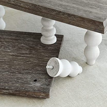 Ikee Design 3 Pcs Set Wooden Display Riser - color: Coffee, 3 pcs