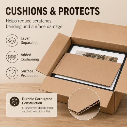 Corrugated Pads, Protective Packaging Sheets for Shipping and Moving (cardboard 3.5 * 4.5in 60Pcs) (cardboard 8.5 * 11in 10Pcs) - size: cardboard 8.5*11in 10Pcs