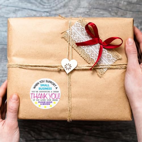 Littlefa Thank You Stickers Small Business,Please Leave A Review Stickers