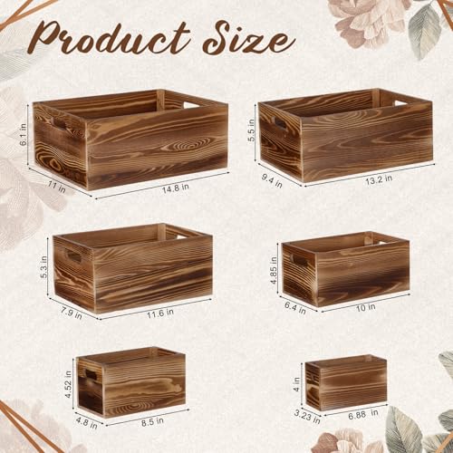 AceOrbit Set of 6 Rustic Wood Crates for Display Nesting Box, Light Brown - color: Light Brown