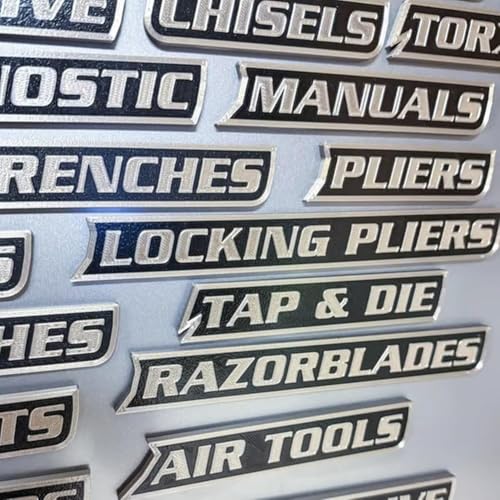 12 Pack of Magnetic Toolbox Labels, 3D-Printed Tool Box Labels, General Tool Box Organize Accessories, Reusable Labels (Black) - color: Black