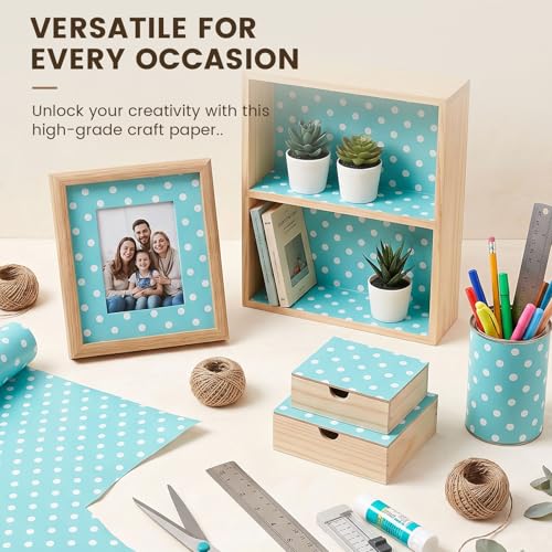 VGOODALL Blue Reversible Wrapping Paper Roll, 17 inch X 33 Feet - color: White,Blue