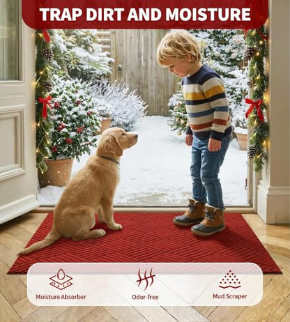 jxgzyy 3'11" x 2'8" Red Entryway Runner, Heavy Duty Carpet Runners - color: Red, size: 3'11" x 2'8" (Rectangular)