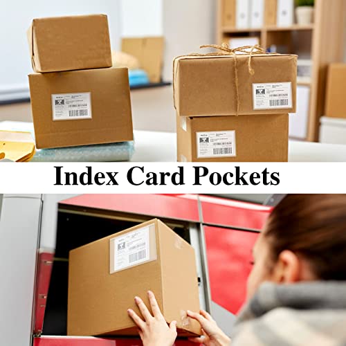 36 Pack Adhesive 4" x 6" Index Card Pockets Clear Plastic Labels Holders - size: 4 x 6 Inches
