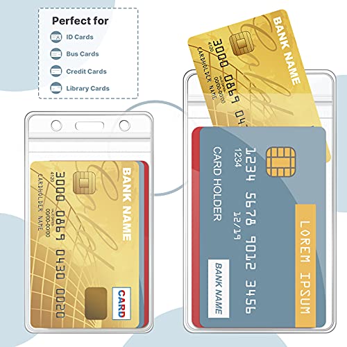 Zonon 150 Pcs Name Badge Holder 3.27 x 5.3 Inch Clear Plastic Card Sleeve - size: 3.27 x 5.3 Inch
