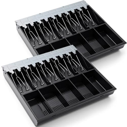 Geelin 2 Pcs 16 Inch Cash Drawer Tray for Small Business, 5 Bills 5 Coins