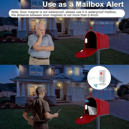 GreenCycle Door Sensor Chime When Door Opens, Entry Alert Chime - color: 3 receivers + 2 chimes