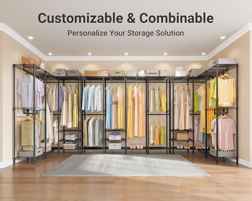 VIPEK V40 Heavy Duty Clothes Rack, Modular Closet System Clothing Rack - color: Black, size: V40 Regular