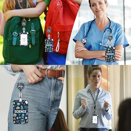 Science Teacher Lanyard with ID Badge Holder and Retractable Badge Reel - color: Science Lab