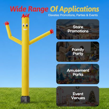 6ft Yellow Inflatable Waving Tube Man with Blower - color: Yellow