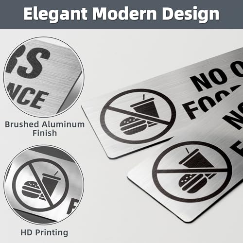 4 Pack Restroom for Customers Only Sign - Restroom Signs for Business Office, Bathroom Door Sign with Double Sided Tapes, Prevent Toilets from Being Occupied, Brushed Aluminum, 7" × 2" - style: Restroom For Customer Use Only