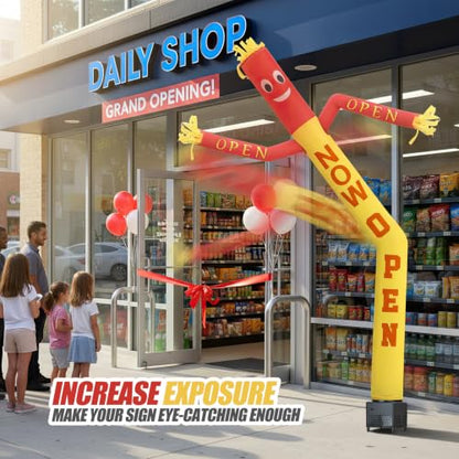 6ft Now Open Inflatable Waving Tube Man with Blower - color: NOW OPEN