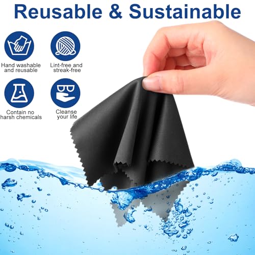 Frienda 12 Pack Large Glass Cleaning Cloth, Black,Light Gray - color: Black,light Gray