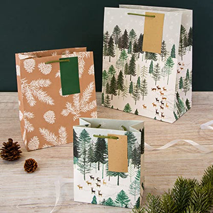Hallmark Christmas Assorted Gift Bag Pack - 3 Bags in 3 Festive Designs - color: Tree Christmas Gift Bag Pack