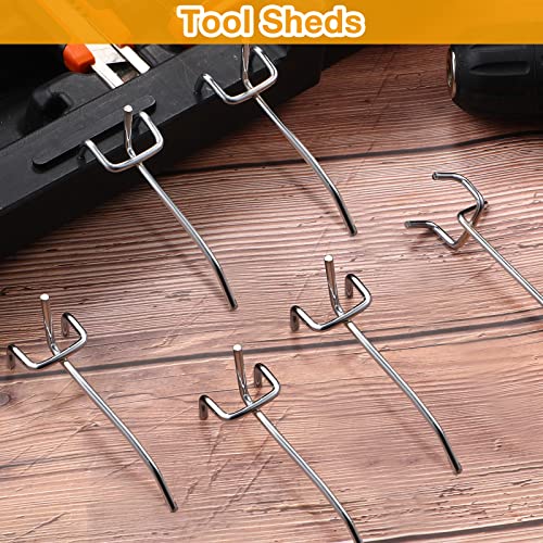 Funrous 100 Pack 2 Inch Stainless Steel Hooks for Pegboard, Silver - size: 2 Inch