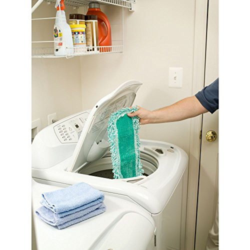 Rubbermaid Commercial Products Light Commercial Microfiber Dust Pad with Fringe, 18 inch, Green, For Janitorial/Professional Cleaners for Light-Duty Cleaning/Dusting/Sweeping - size: 18"