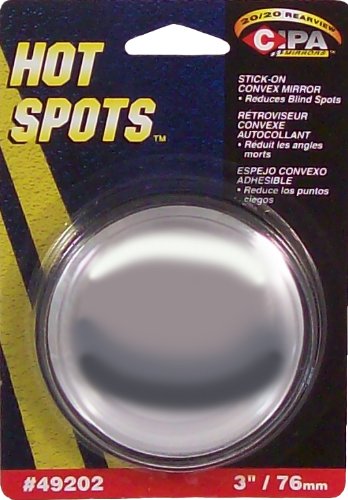 CIPA 49202 3" HotSpots Round Stick-On Convex Mirror - size: 3 Inches (Pack of 1)