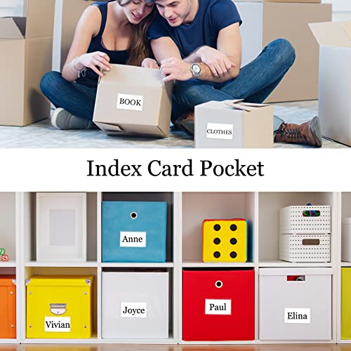 Chinco 100 Self Adhesive Pocket Index Card Pockets Index Card Holder Storage Tote Labels Pockets Sleeves with Top Open for Business, Clear Plastic Sticky Labels Holders for Storage Bins Totes Shelves - size: 3.7 x 2.28''
