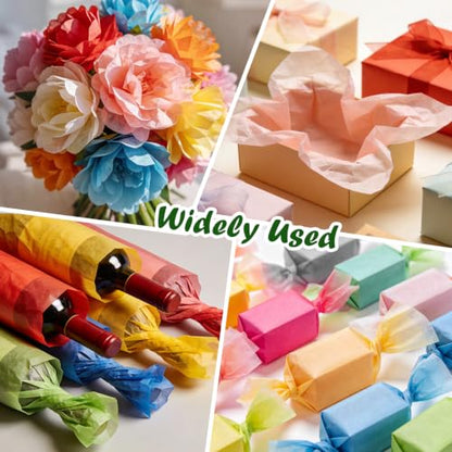 TUXIYA 200 Sheets Tissue Paper,40-Color 14"X20" Tissue Paper for Gift Bags - size: 200P