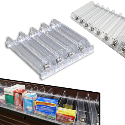 Auto Feed Shelf Product Pusher Kit, Adjustable Width Merchandise Pushing System (1, 12" Kit) - [4 Shelf Pushers + 5 Dividers] - size: 12" Kit