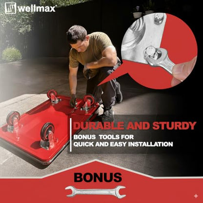 Wellmax Push Cart Dolly, Foldable Moving Platform Flat Cart, 660 lb, Red - color: Red, size: 660 Lbs
