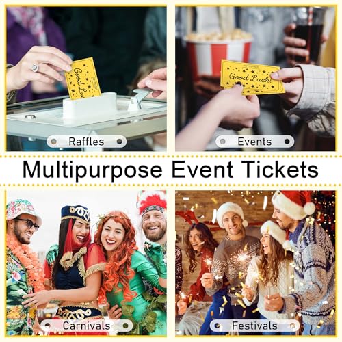 ESSENTIAL 500 Raffle Tickets, Good Luck Raffle Cards - color: Yellow, size: 3.5"x2"