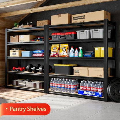 5-Tier Heavy Duty Storage Shelves Unit, Adjustable Metal Garage Shelving,5000LBS Garage Storage Industrial Shelves,Storage Racks,Steel Shelf Suitable for Shop,Warehouse,Basement - size: 5-Tier 84"H x 62"W x 24"D