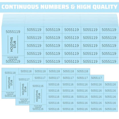 Kosiz 25 Bid 504 Raffle Ticket Sheets Chinese Auction Tickets, Light Blue - color: Light Blue, size: 25 Bid