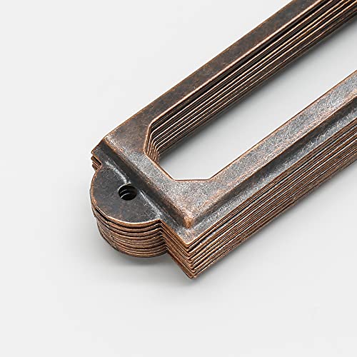 50 PCS Metal Label Holders 60x17mm Red Bronze with Screws - color: Red Bronze, 60x17mm