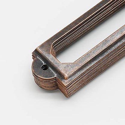 50 PCS Metal Label Holders 60x17mm Red Bronze with Screws - color: Red Bronze, 60x17mm
