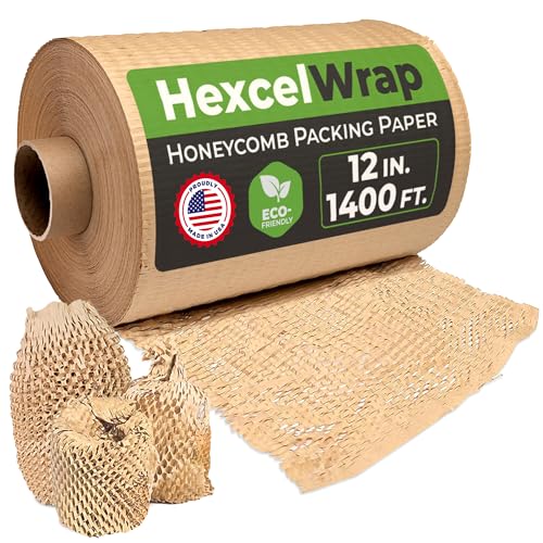 HexcelPack HexcelWrap Honeycomb Packing Paper Wrap - Natural, 12" x 1400' - color: Natural HoneyComb, size: 12" x 1400 Feet - Roll Only