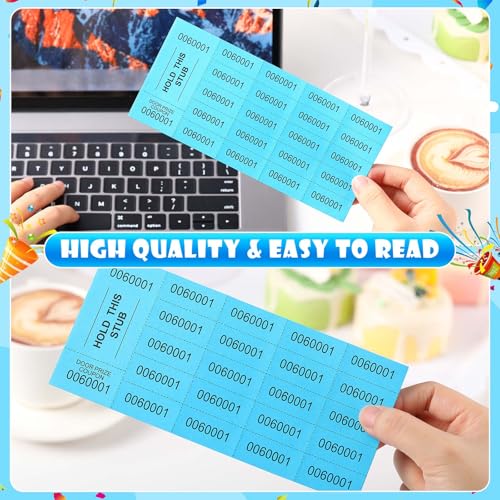 Kosiz 1000 Sheets 20 Bid Raffle Ticket Numbers Auction Tickets for Events & Church (Lake Blue) - color: Lake Blue, size: 20 Bid