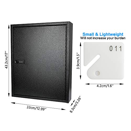 KYODOLED Key Box, Wall Mount 100 Key Cabinet, Combination Lock, Black - color: Black-05