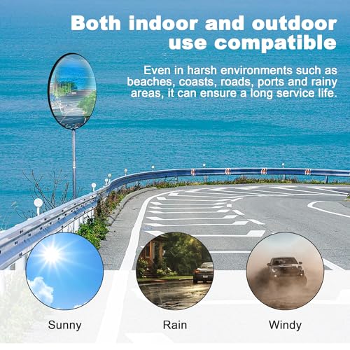 32" Convex Traffic Mirror, Outdoor Driveway Security Mirror