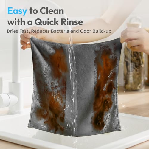 Microfiber Cleaning Cloth, Gray, 12 Pack, 12" x 12" - color: Gray