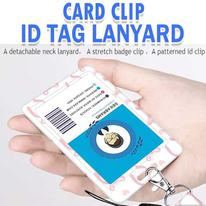 ID Badge Holder with Lanyard,Fashionable Retractable Badge Holders Reels with Lanyards Adjustable, for Women Kids Teacher Nurses Doctor Student(Cute Pink Ribbon Bow) - color: Cute Pink Ribbon Bow