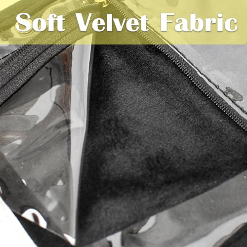Travel Jewelry Organizer Case,Small Jewelry Bags Jewelry Storage Book Ring Binder with Clear Zipper Velvet Pouch for Traveling (Inner Pages,Black,3 PCS,Large) - color: Inner Pages,Black,3 PCS,Large