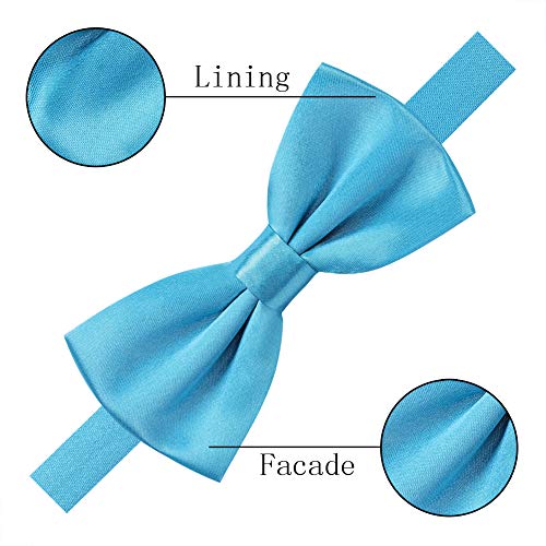 AUSKY 8 PACKS Elegant Adjustable Pre-tied Bow Ties for Men Boys (1&4&5&6&8 Pack for option) - color: C8