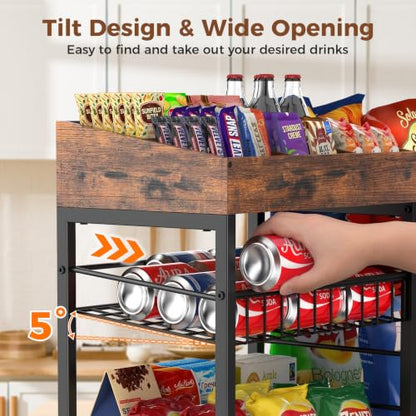 Snack Organizer for Countertop, Adjustable Compartment&Frame Basket - size: 60×28×52cm